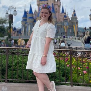 Madewell Cream Tiered Dress